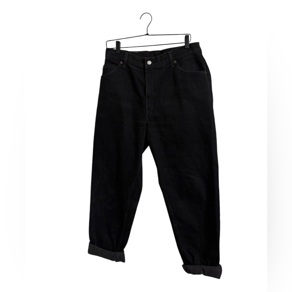Levi's Vintage 90s Black 950 Orange Tab Relaxed Fit Tapered Jeans Size 14 Reg
